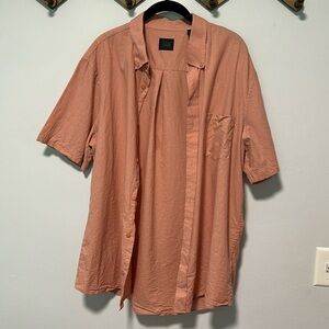 Short sleeve button down linen shirt